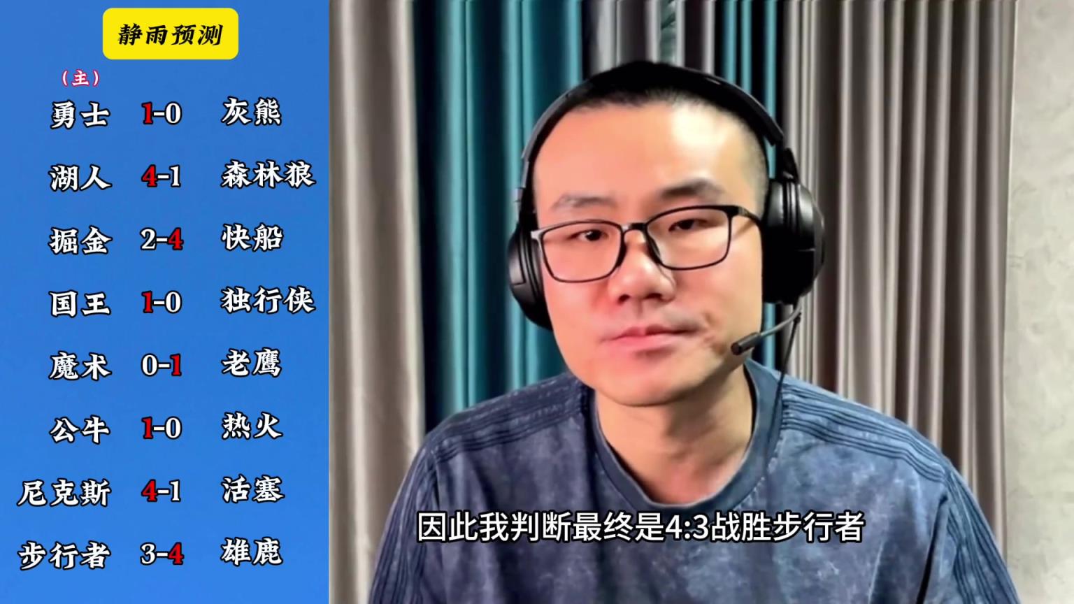 你同意嗎？靜雨對(duì)東西部季后賽球隊(duì)的預(yù)測(cè)：勇贏(yíng)熊 湖船尼鹿晉級(jí)
